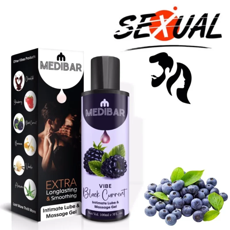 Natural Lubricant and Massage Gel For Men Women (blueberry Flavour) Medibar Sexual Lubricant Gel